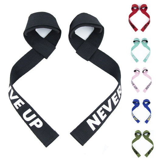 "Never Give Up" Gym Lifting Straps & Gloves