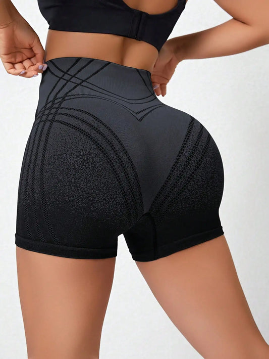 Gradient High-Waist Yoga Shorts