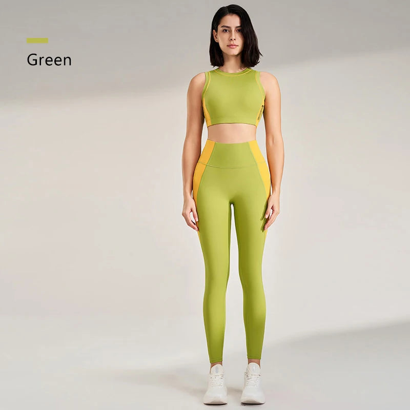 Colour-Blocking Yoga Set