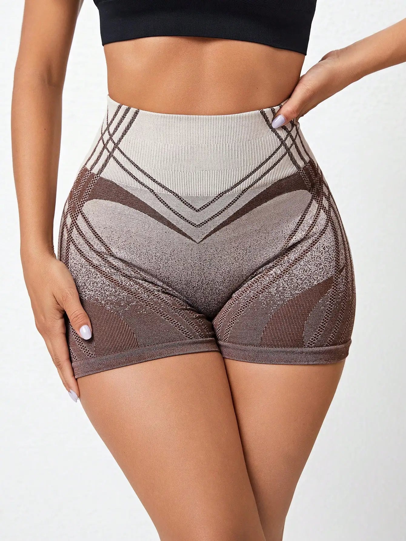 Gradient High-Waist Yoga Shorts