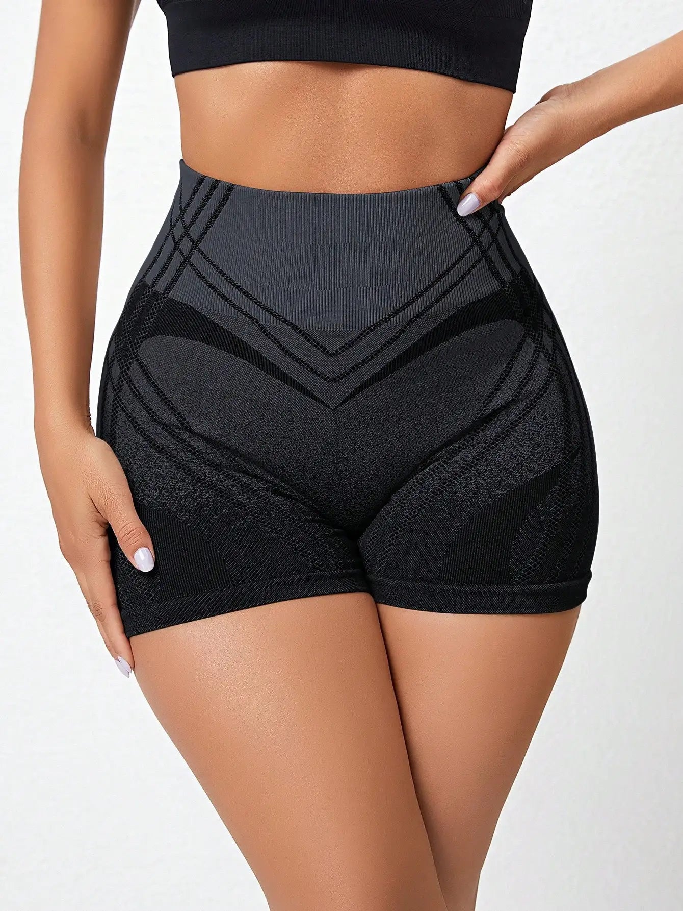 Gradient High-Waist Yoga Shorts