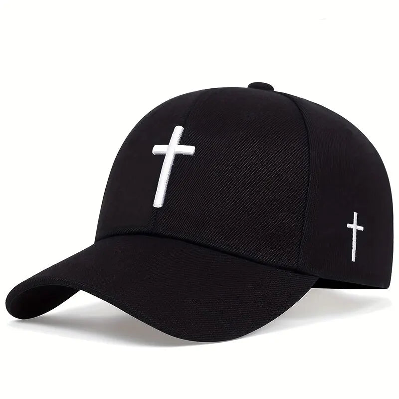 Cross Embroidery Snapback Baseball Cap