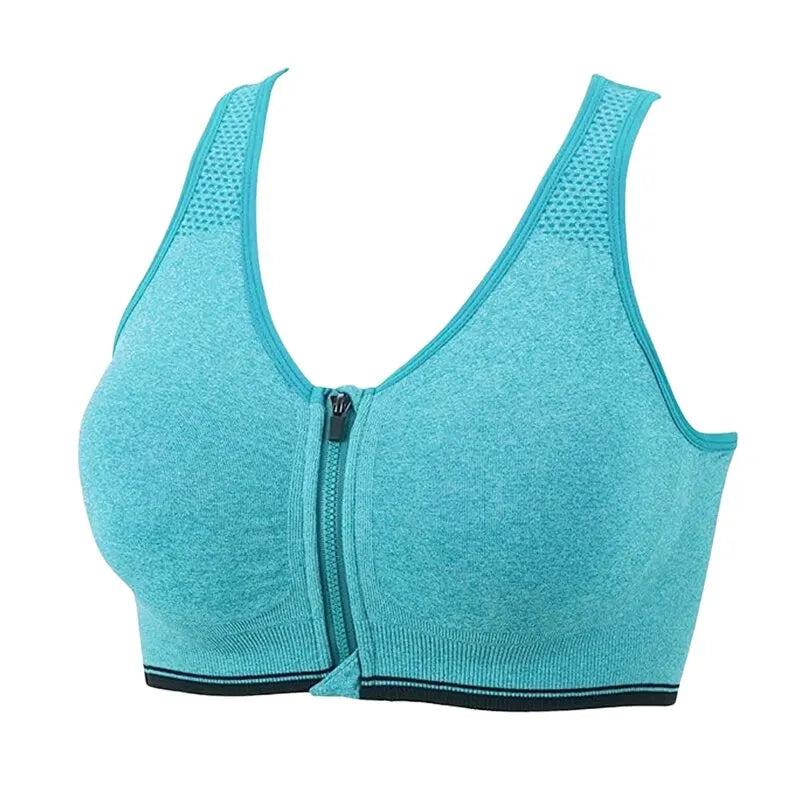 Seamless Front-Zip Sports Bra