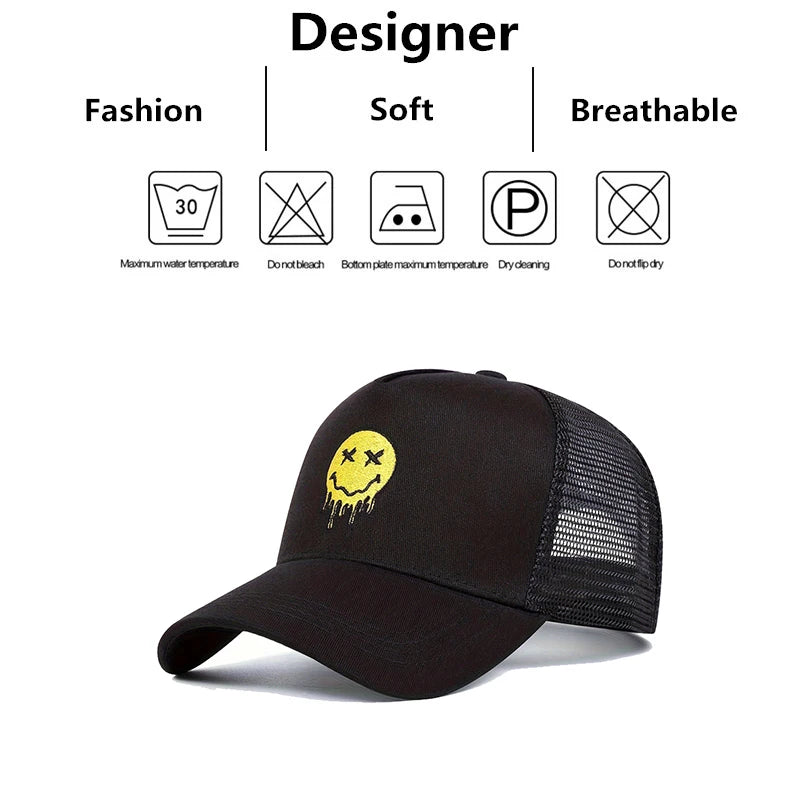 Smiling Face Print Baseball Cap