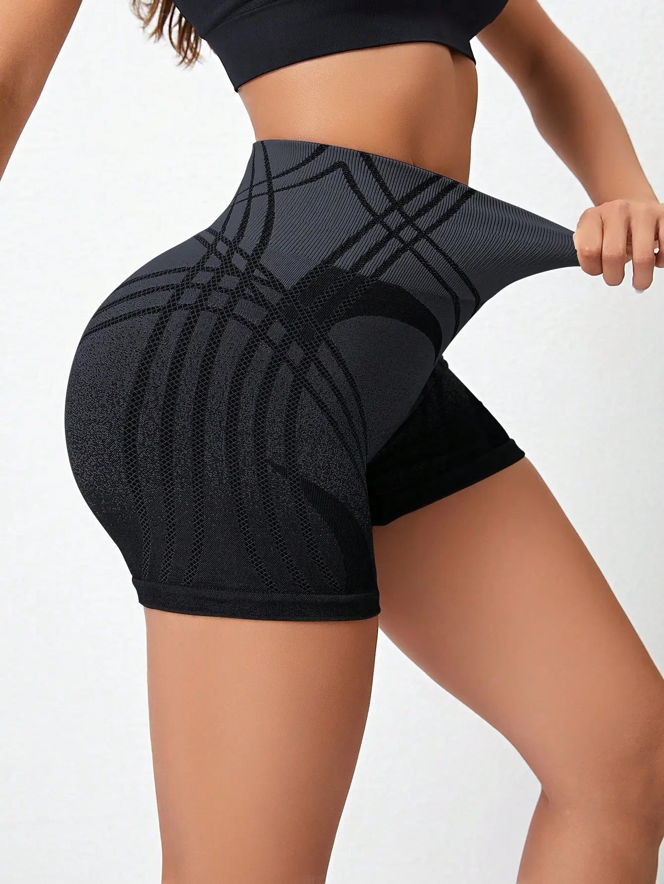 Gradient High-Waist Yoga Shorts