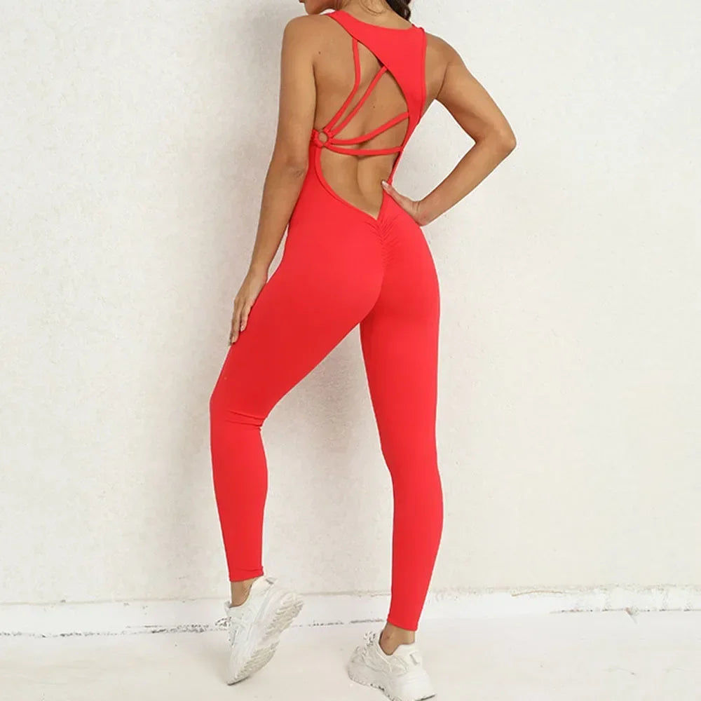 Hollow Scrunch Gym Jumpsuit