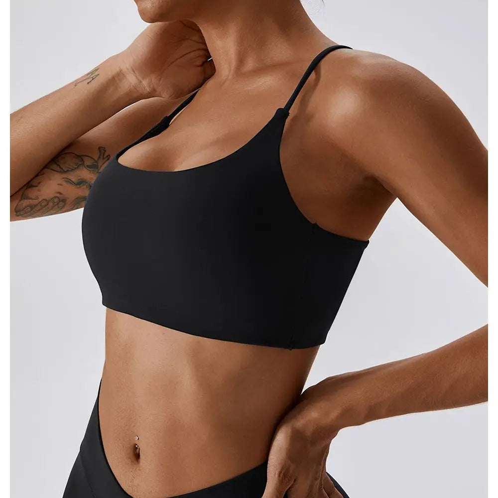 U-Shaped Multi-Strap Cross Back Sports Bra