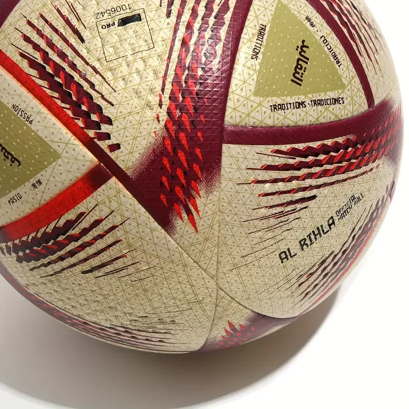 Gold & Red Soccer Ball