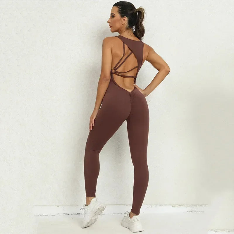 Hollow Scrunch Gym Jumpsuit