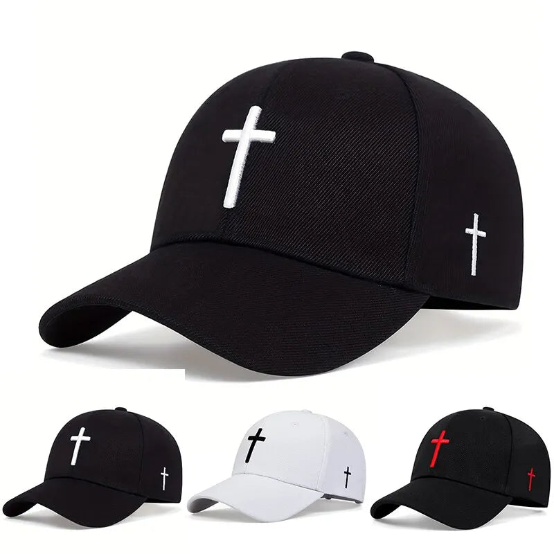 Cross Embroidery Snapback Baseball Cap