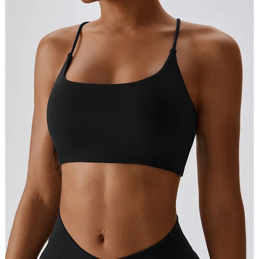 U-Shaped Multi-Strap Cross Back Sports Bra