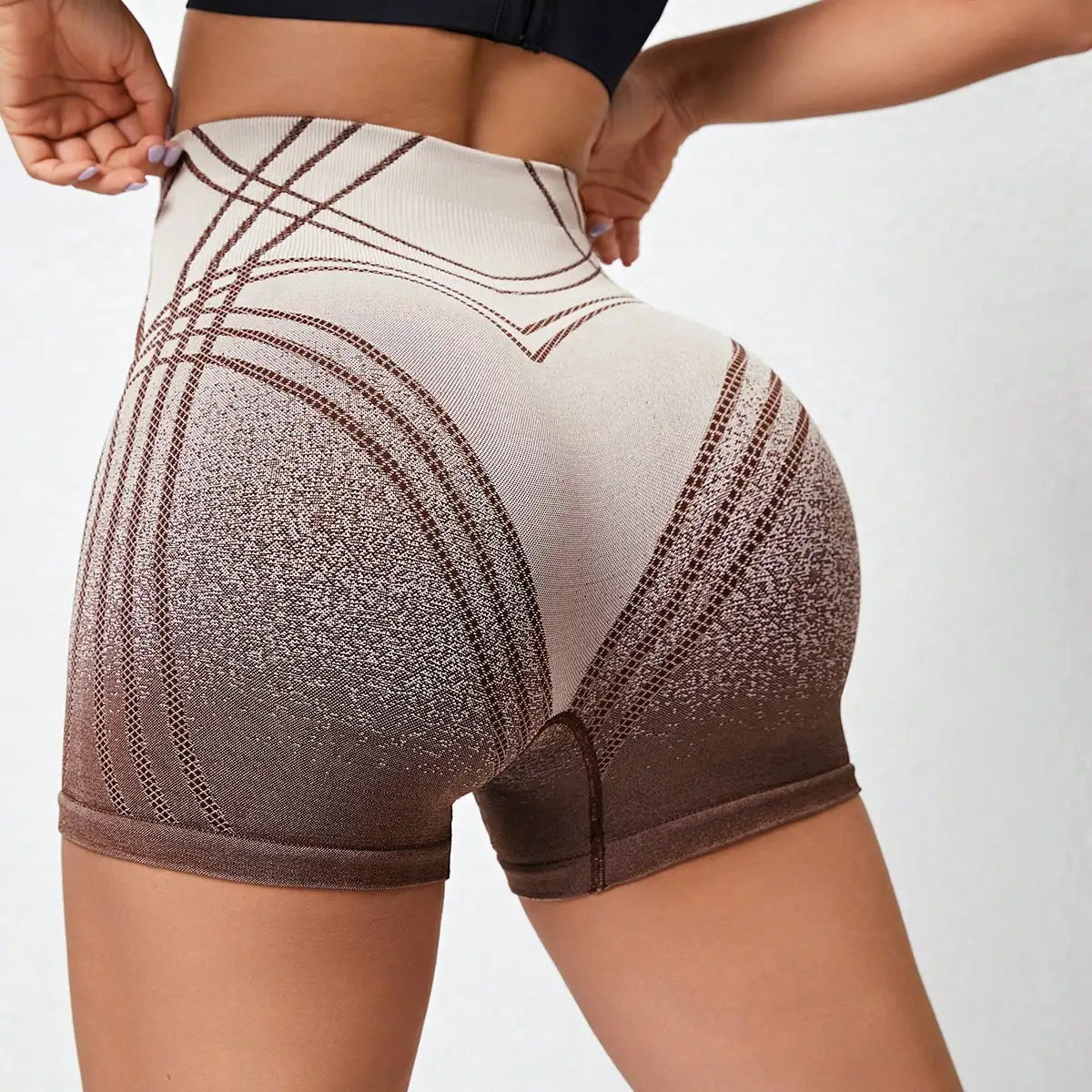 Gradient High-Waist Yoga Shorts