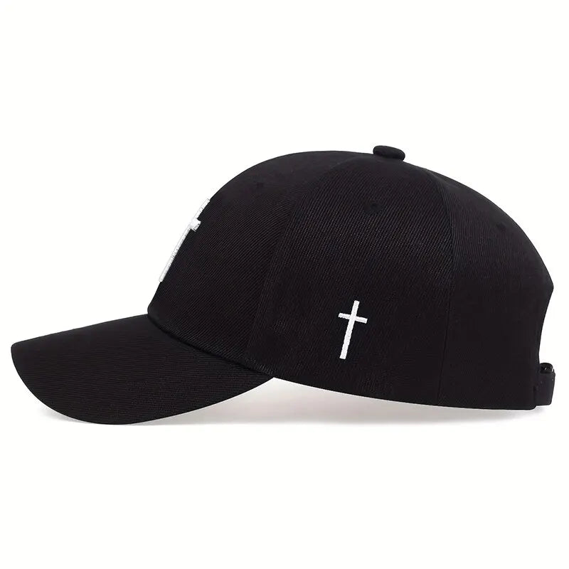 Cross Embroidery Snapback Baseball Cap